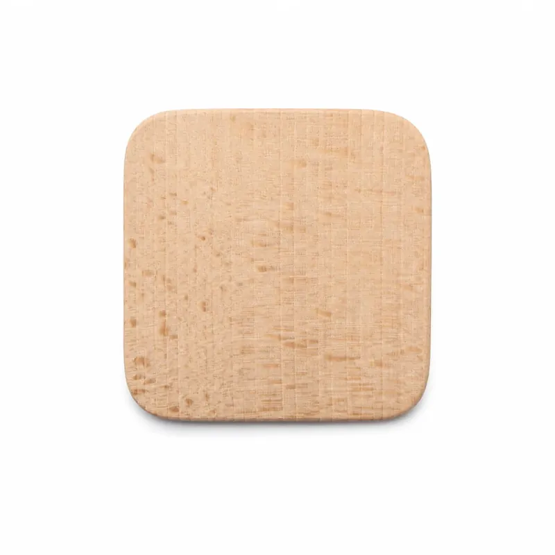 Kwadratowa podstawka pod kubek z drewna bukowego 10 × 10 cm z zaokrąglonymi rogami