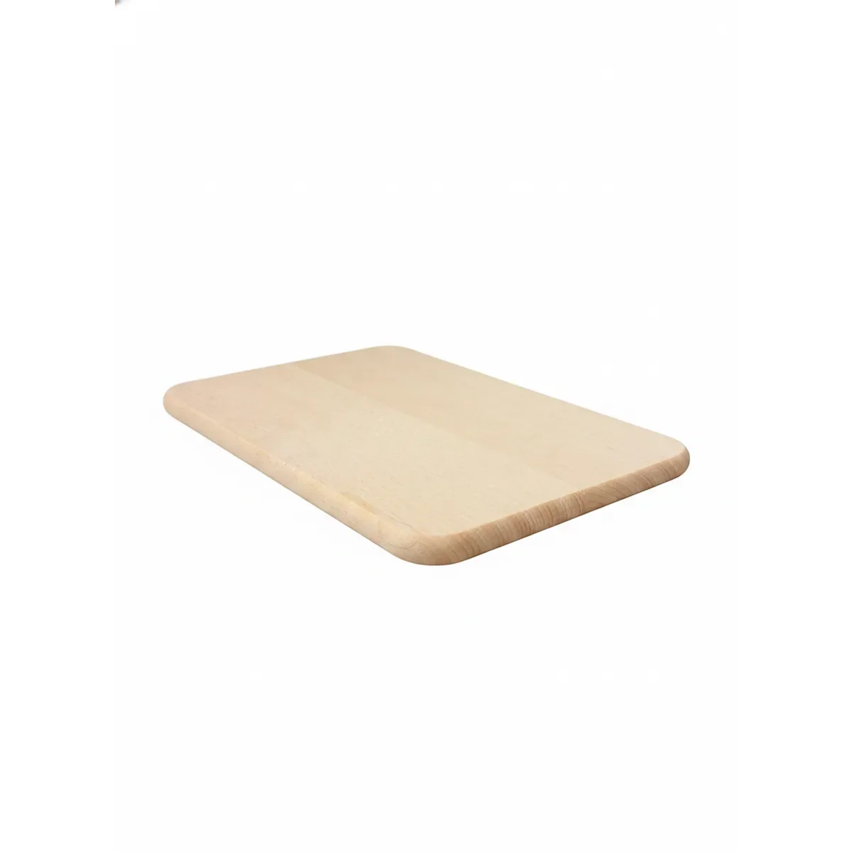 Prostokątna bukowa deska Lena 22 × 15 × 1 cm z zaokrąglonymi narożnikami, na białym tle