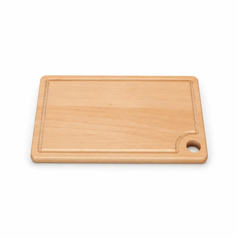 Naturalna deska bukowa Julka 32 × 22 × 2 cm z rowkiem na soki i otworem w narożniku